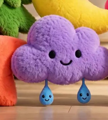 紫云 Cloud 毛绒角色,带着小蓝雨滴